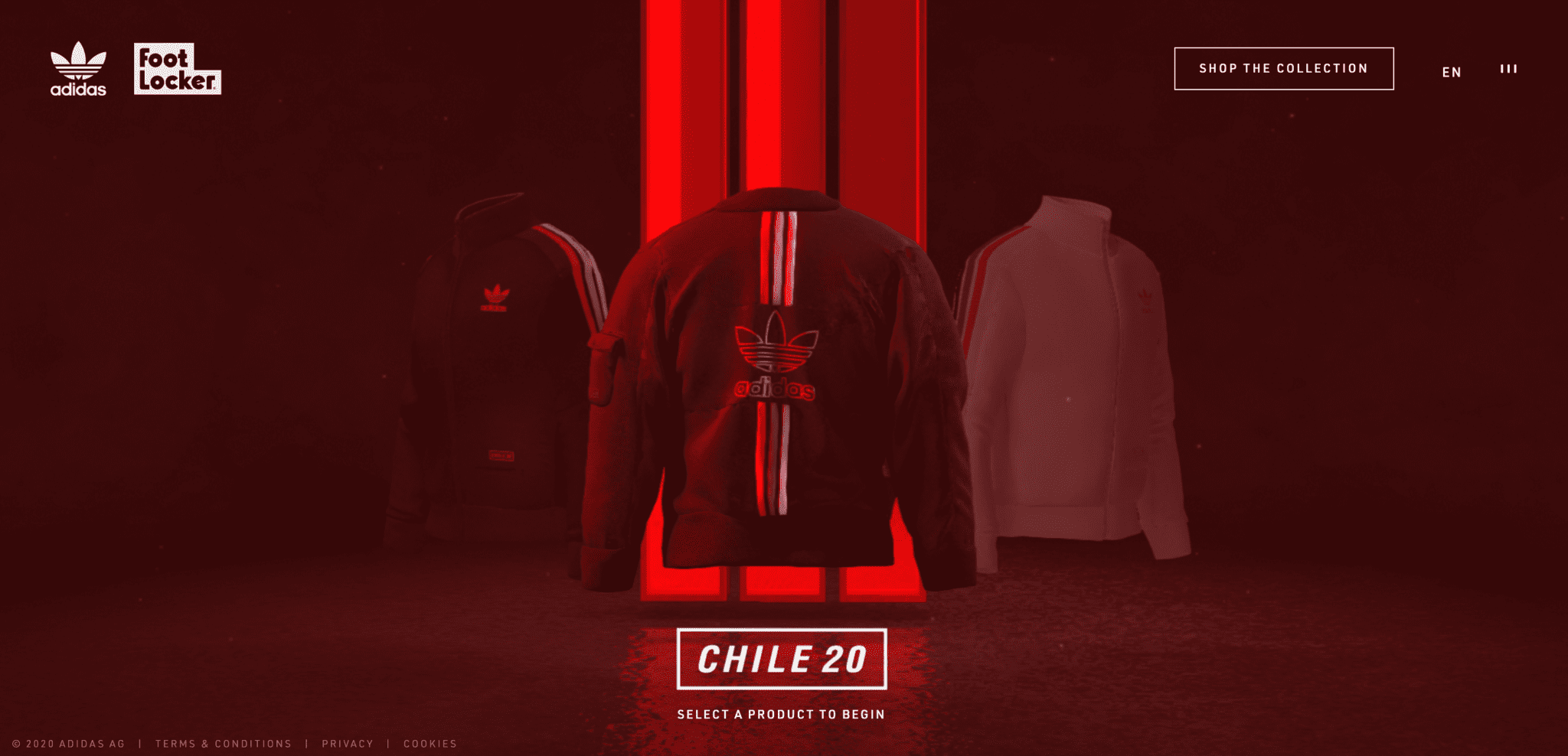 Adidas/Footlocker Chile 20 homepage