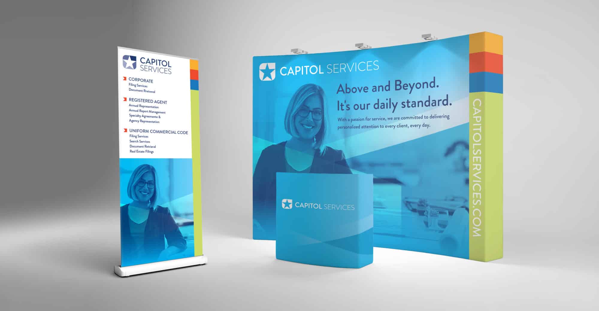 A Capitol Services trade show booth design.